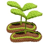 Mikikit Pinzas Cabello Forma de Brotes de Soja Tejidas 2 Unidades Pequeño Tamaño Color Verde Joven Accesorios para Adolescentes Uso Diario