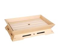 Mikikit Plato de Sushi Japonés de Madera 38X26X7 CM Bandeja para Servir Sashimi Diseño Tradicional Vajilla para Restaurante y Hogar Bandeja Refrigerada para Comida Japonesa