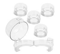 Mikikit Protector de Perilla para Estufa de Gas Transparente Resistente al Calor y Antiaceite 5 Piezas Cubiertas de Seguridad Infantiles para Bloqueo de Cocina y Protección Doméstica