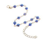 Mikikit Pulsera Ajustable Amuletos De Ojo Turco Dorada, Joyería Protectora Mal De Ojo Para Mujer, Estilo Artesanal, Color Azul Profundo, Tamaño Único, Accesorio De Buena Suerte Para Uso Diario