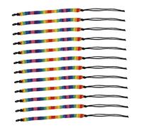 Mikikit Pulsera Ajustable Arcoíris para Hombres y Mujeres Pulsera Trenzada de Nailon 12 Piezas Accesorio Orgullo Gay y Amistad para Muñeca y Tobillo del Orgullo Lgbt