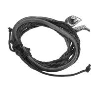 Mikikit Pulsera de Cuero para Hombre Estilo Western Pulsera Trenzada Multicapa Ligera y Resistente con Charm Sombrero y Bota Accesorio de Moda para Uso Diario