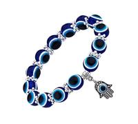 Mikikit Pulsera Del Mal De Ojo Azul Minimalista De Cuentas Turcas Ajustable, Unisex, Para Protección y Estilo Diario Ocasiones Casuales y Formales