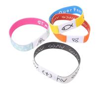 Mikikit Pulseras Cristianas con Mensaje Inspirador Nfc, 4 Piezas de Tela con Ajuste Seguro y Cómodo para Devocionales Diarios y Uso Escolar
