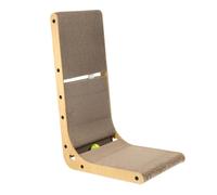 Mikikit Rascador para Gatos De Interior Vertical con Tablero De Cartón y Marco De Madera, con 2 Bolas De Plástico con Cascabel, Decorativo para Ejercicio y Juego De Gatos Pequeños