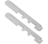 Mikikit Regla de Distancia Pupilar y Diseño Compacto de Aluminio Doble Escala para Medición Precisa de Pupilas en Óptica, Paquete de 2 Unidades Plateadas