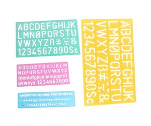 Mikikit Reglas de Grafiti Infantiles de Plástico 4 Piezas Números Letras y Símbolos Alfabéticos Plantilla Colorida para Dibujo Pintura y Aprendizaje Creativo Color Color Aleatorio