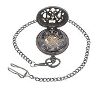 Mikikit Reloj de Bolsillo Mecánico Retro para Hombre con Cuerda Manual Números Romanos Cadena Incluida Diseño Vintage Elegante para Obsequio y Eventos Formales