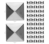 Mikikit Remaches de Cuatro Mordazas de 12 MM Plateados 200 Piezas Púas de Metal para DIY Punk en Chaquetas Zapatos Bolsos y Collares de Cuero Tachuelas Piramidales para Manualidades