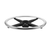 Mikikit Reposapiés Redondo para Silla de Salón y Oficina, Diámetro 35 Cm, Pedal de Alta Resistencia en Color Plateado, Accesorio Ergonómico para Comodidad y Soporte Profesional