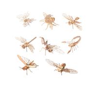 Mikikit Rompecabezas 3D De Madera De Insectos para Niños, Modelo Simulación Pequeño, Sin Pegamento, Educativo para Pintar y Decorar, Juego Familiar De 8 Piezas