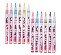 Mikikit Rotuladores para Decoración de Uñas 12 Unidades Punta Fina Colores Variados Bolígrafo de Grafiti para Uñas Artistas y Principiantes Diseño Detallado y Portable