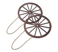 Mikikit Ruedas De Carreta De Madera Rústica Para Colgar Pared 20 Cm Decoración Vintage Del Oeste Para Hogar Interior y Exterior Estilo Campestre Artesanal