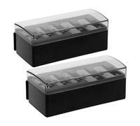 Mikikit Sacapuntas Manual para Lápices de Cejas y Labios de 5 Agujeros, Afilado Preciso, Tamaño de Bolsillo, Color Negro, 2 Piezas, Herramienta Portátil para Maquillaje de Ojos y Labios