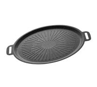 Mikikit Sartén Parrilla Coreana Gruesa Antiadherente para Barbacoa Camping Hogar Multifunción Inoxidable para Verduras Carnes Pizza