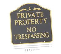Mikikit Señal De Prohibido El Paso Señales De Seguridad Del Patio Carteles De Propiedad Privada Con Estaca Letreros Metálicos De Propiedad Privada Signo De Propiedad Privada Aluminio Negro