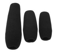 Mikikit Set de 3 Cubre Micrófonos de Esponja Negra para Micrófono de Mano y Headset Reducción de Ruido y Tamaño Portátil para Grabación en Estudio y Viajes
