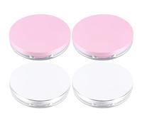 Mikikit Set de 4 Cajas Compactas Rellenables para Polvos Sueltos de 5g con Esponja y Red Elástica, Material Pp y Espejo, Ideales para Viaje y Uso Diario