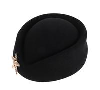 Mikikit Sombrero de Fieltro para Azafata Estrella de Mar Tamaño Mediano Color Azul Marino Accesorio para Cosplay y Disfraz de Aerolínea Ligero y Transpirable para Fiestas y Eventos