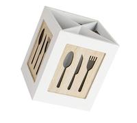 Mikikit Soporte de Utensilios de Cocina de Madera Organizador Compacto con Múltiples Compartimentos para Cubertería y Palillos para de Espacio Hogar