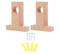 Mikikit Soportes de Varilla de Madera para Cortinas de Baño, 2 Piezas, 4.52X3.93X0.98 Pulgadas, Diseño Funcional para Ventanas y Ducha