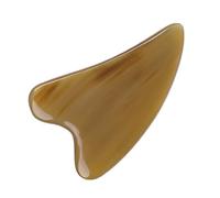 Mikikit Tabla de Masaje Triangular de Cuerno de Yak Mediana Placa Raspadora Natural para Masaje Facial y Corporal Herramienta Portátil para Aliviar Muscular y Cuello