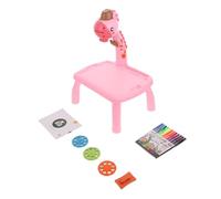 Mikikit Tablero de Dibujo Infantil con Proyector de Dibujos Rosa Mesa Educativa para Pintar y Aprender Juguete Creativo para Niñas y Desarrollo de Habilidades Manuales y Creatividad