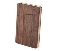 Mikikit Tarjetero de Madera Nogal para Hombre Elegante y Delgado Portatarjetas de Visita Portátil con Gran Capacidad para Regalos de Negocios y Uso Diario