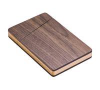 Mikikit Tarjetero para Tarjetas de Madera de Nogal Caja Decorativa Pequeña y Portátil Diseño Clásico con Gran Capacidad para Tarjetas de Visita para Regalos de Negocios