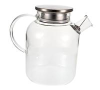 Mikikit Tetera de Vidrio Grande con Tapa Inoxidable Jarra de Agua Fría para Helado Jugos y Bebidas Caseras para Hogar y Entretenimiento