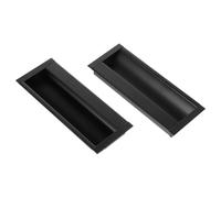 Mikikit Tirador de Puerta de Armario Invisible Diseño Único Fácil de Instalar de Aleación de Aluminio Negro Pack de 2 Piezas para Muebles y Reemplazo de Armarios
