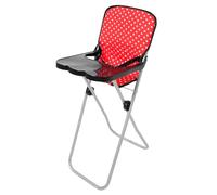 Mikikit Trona de Juguete para Muñecas Roja, Silla Alta para Casa de Muñecas, Accesorio Ligero y Portátil para Juegos de Fiesta y Simulación de Alimentación Infantil