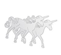 Mikikit Troqueles de Corte de Unicornio 2 Piezas en Acero al Carbono Plateadas para Manualidades de Álbum y Bricolaje