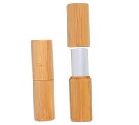 Mikikit Tubos Vacíos De Bambú Para Pintalabios 2 Pcs 5 g Tamaño Pequeño Recipientes Portátiles Para Brillo y Bálsamo Labial Hechos a Mano Uso De Maquillaje Natural