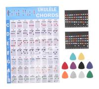 Mikikit Ukelele Para Principiantes Tabla De Acordes Fáciles Notas Codificadas Por Colores Accesorios Para Ukelele Marcadores De Trastes Removibles Calcomanías Para Aprender Tocar El Instru