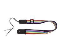 Mikikit Ukulele Strap Adjustable For Soprano Tenor Adults Lightweight Soft Fabric Shoulder Strap With Dark Rainbow Pattern Secure Fit For Practice Live Performances And Travel