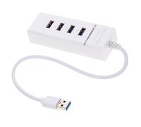 Mikikit USB 3.0 Concentrador de 4 Entradas, Divisor USB de Expansión, Adaptador Plug and Play ABS para Ordenador Pc
