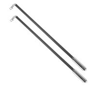 Mikikit Varilla para Cortinas de Aleación de Aluminio Negra de 50cm Diseño Manual de Empuje y Tracción Compatible Barras Romanas para Uso el Hogar 2 Piezas