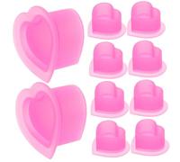 Mikikit Vasos De Silicona Para Pigmentos y Suministros Para Tatuar 100 Unidades Pequeños Resistentes Al Calor Para Artistas De Tatuaje Uso Profesional Corazones Rosa