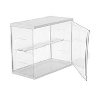 Mikikit Vitrina Acrílica Grande Blanca 2 Niveles y Estante Ajustable Caja Expositora Transparente para Figuras de Acción Vitrina a Prueba de Polvo para Coleccionables y Miniaturas