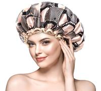 mikimini Champagne Large Shower Caps Pack of 2 Shower Cap for Women L