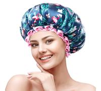 mikimini Flamingo Medium Shower Caps Pack of 2 Shower Cap for Girls a