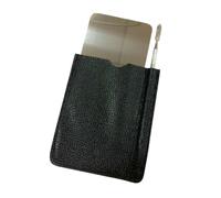 Mikinona 1 Juego de acero inoxidable de maquillaje de belleza con una espátula de salón de belleza equipo de mezcla de crema de cuero pu Negro