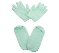 Mikinona 1 juego Guantes y Calcetines Hidratantes de Gel para Mujer de Guantes y Calcetines Verdes Diseño Transpirable y Ligero para Cuidado de Manos y Pies Secos y Compatible con