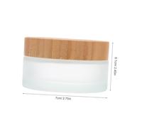 Mikinona 1 Juego Tarros De Vidrio para Crema Facial Unidades Envases Transparentes con Tapa De Bambú Natural Frascos Pequeños para Crema De Ojos Y Bálsamo Labial Compactos Y 2 Piezas