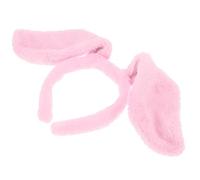 Mikinona 1 Pieza Diadema de orejas para perros diadema esponjoso diademas de animales aro de pelo adorable anudado aro de pelo delicado decoración de tocado de fiesta poliéster rosa