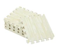 Mikinona 10 Piezas Tapete de Juego para Bebés en Espuma EVA Diseño Madera Baldosas de Espuma para Suelo Alfombra de Ñiño Suelo 30X30X1 CM Blanca Acolchonada y Segura para Sala y