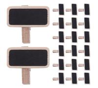 Mikinona 100 Piezas Mini Pizarra Rectangular de Madera Negra con Clip Reutilizable para Organizar Etiquetas, Notas y Fotos en Tiendas o Aulas, Tamaño Compacto y Funcional
