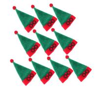 Mikinona 10piezas Mini Gorro De Papá Noel para Funda De Botella De Vino Adorable Decoración Navideña Fundas Navideñas para Botellas Pequeño Sombrero De Copa para Manualidades Decoración De