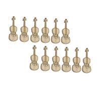 Mikinona 12 Mini Adornos de Violín de Madera Decorativos Mini Juguete Musical Ecológico para Fotos Manualidades y Decoración del Hogar Set de 12 Piezas Pequeñas y Resistentes